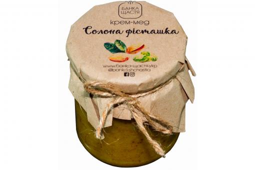 Крем-мед з солоними фісташками